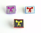 Beaded Hair Clip - Weightlifting Snatch
