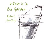 Kittens and Roses Garden Print with original drawing and garden quote