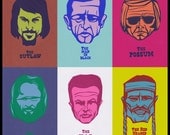 Outlaw Country Six-Pack portrait prints