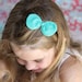 teal with white polkadot knot bow