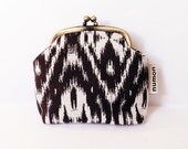 Clip Coin Purse -  Bohemian Purple Fabric - Small Size in Cotton Fabric