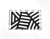 Geo Stripe Midi Lucite Tray - Black/White