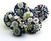 Pushpin / Magnet / Bright Flowers  / Thumb Tacks / Fabric Covered  Liberty Of London June's Meadow 83