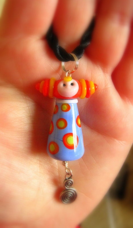 Luna - Gardener Girl Necklace by Mad Cat Glass - FHF - SRA - GBUK - British Lampwork