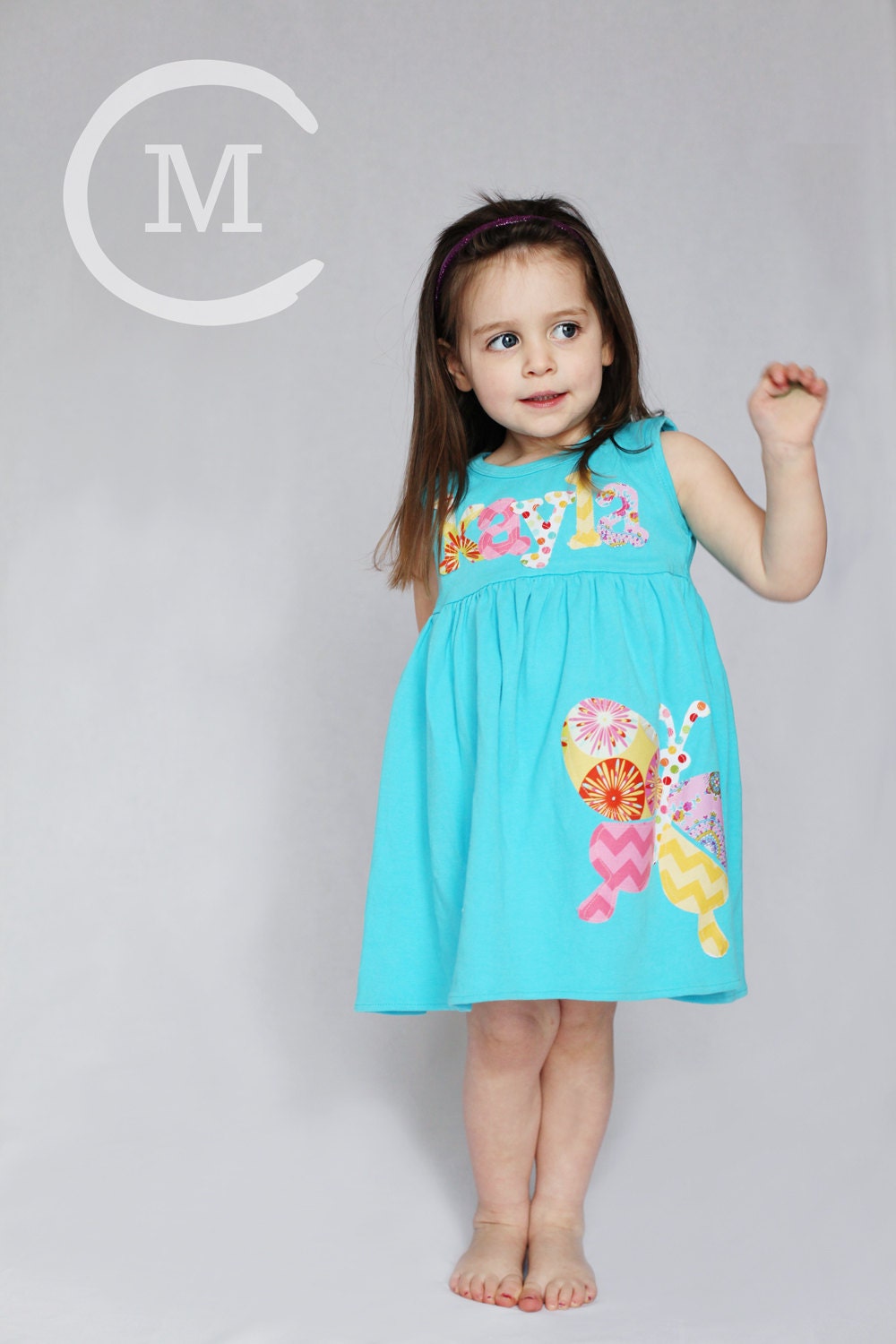 Butterfly Dress - Spring Dress- Personalized Dress- You Choose Dress Color and Sleeve Length