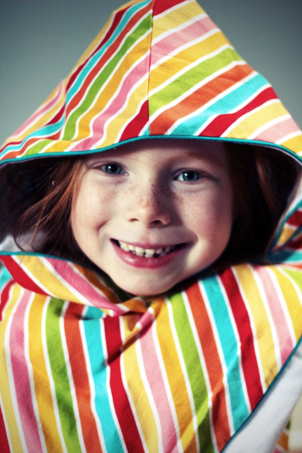 Rainbow Stripe Organic Favorite Hooded Towel