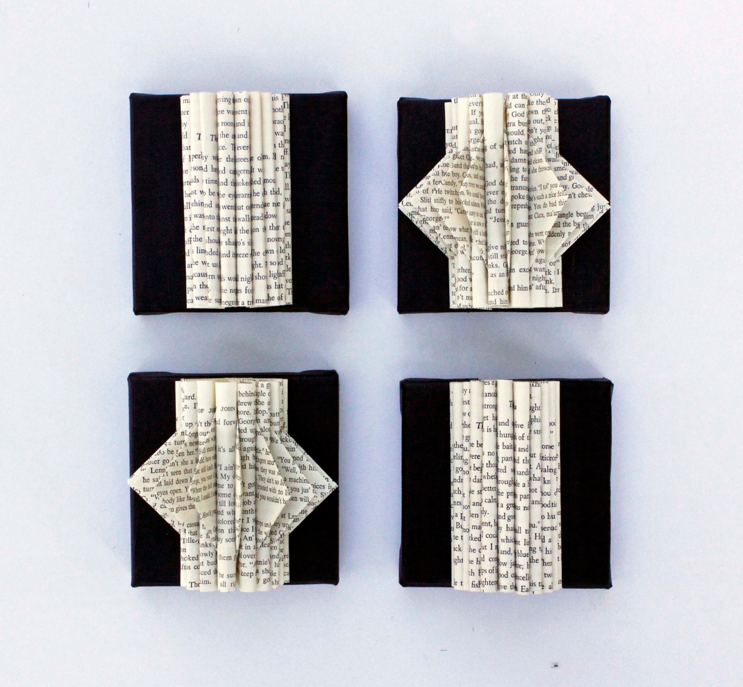 Folded Books, Mini Book Sculptures, Mixed Media