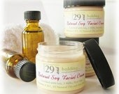 Natural Soy Facial Moisturizer Cream (2 oz value size) - 21 natural ingredients, vegan, soy, skin care, face lotion, face cream, argan oil