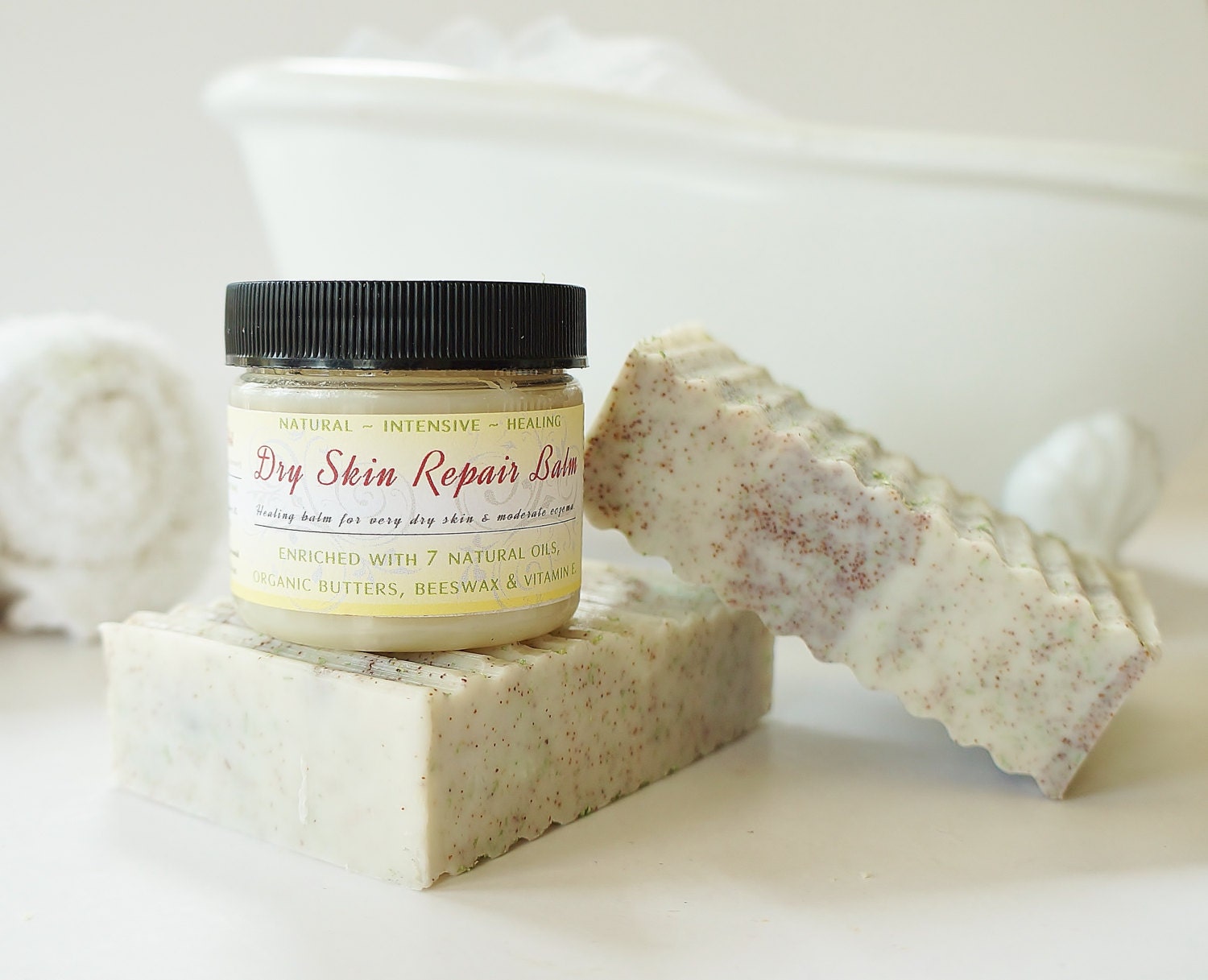 PEDICURE FOOT REPAIR Set - Pedi Soap & Dry Skin Repair Balm - feet, handmade, scented, heel balm