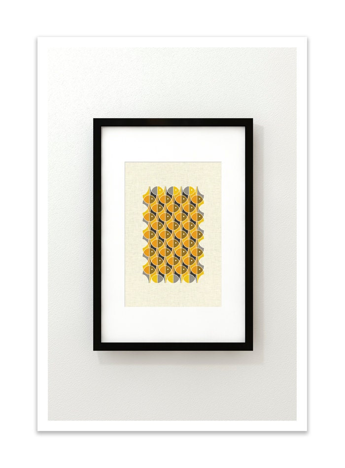 FISK II - Giclee Print - Mid Century Modern Danish Modern Minimalist Cubist Modernist Eames Retro Abstract