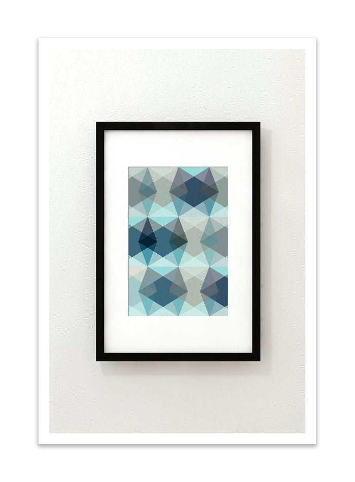 ORIGAMI 76 - Giclee Print - Mid Century Modern Danish Modern Minimalist Cube Modernist Eames Abstract