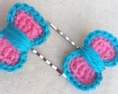 Bitty Crochet Bow Hair Pins Set of 2