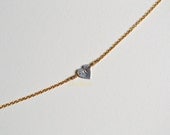 Sideways Initial Heart Necklace