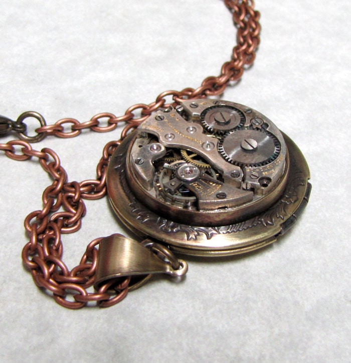 Steampunk Locket Necklace Pendant ( MSL5 )