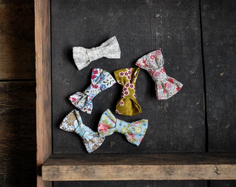 Little Bitty Bows - All 6 - Floral Hair Bows