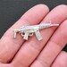 5 Machine Gun Charms Antique Tibetan Silver Tone 2 Sided AK47- SC1878