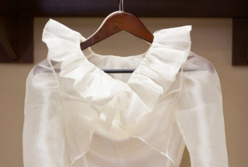 Ruffled Bolero in Ivory Organza