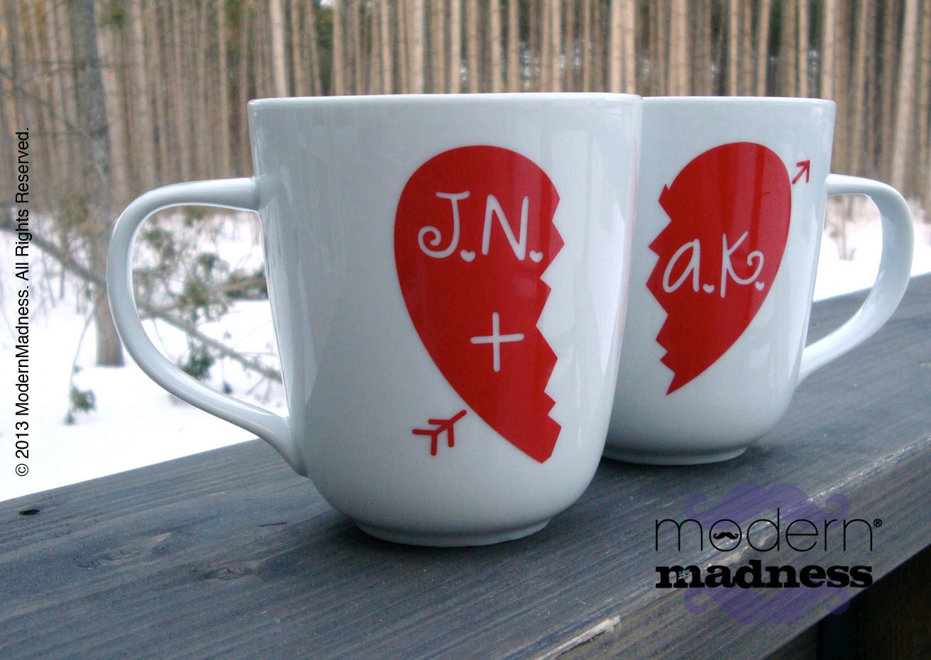 Half Heart - Personalized - set of 2 - LIMITED TIME ONLY