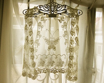 Marie Antoinette Angel Cream White Romantic Fairy Lace Butterfly Vest Nutcracker Angelic Ethereal Ballerina Parisian Boudoir Sheer Tunic