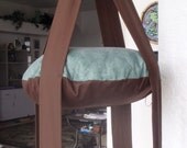 Jade Green & Brown Double Kitty Cloud Hanging Cat Bed
