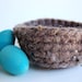 Wood and Wool  Crochet Toy- Natures ROBINS Nest- Waldorf - Nature Table- Spring- Easter