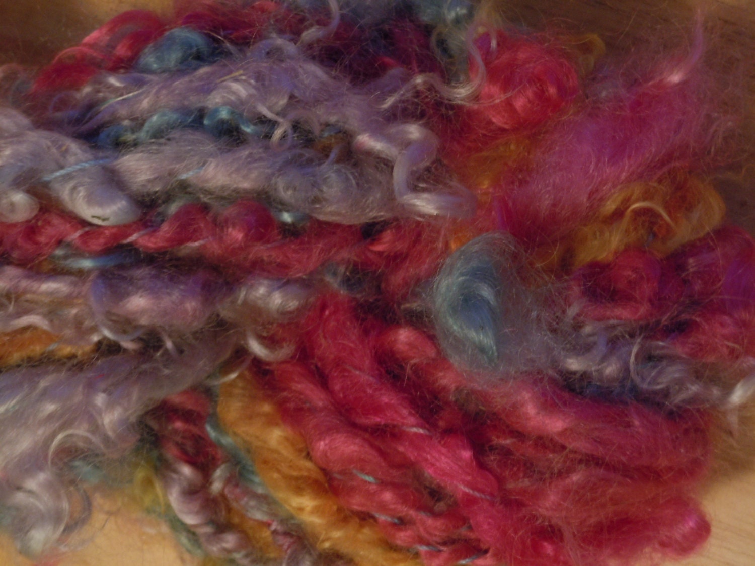Ooh La La, Hand spun hand dyed Mohair locks