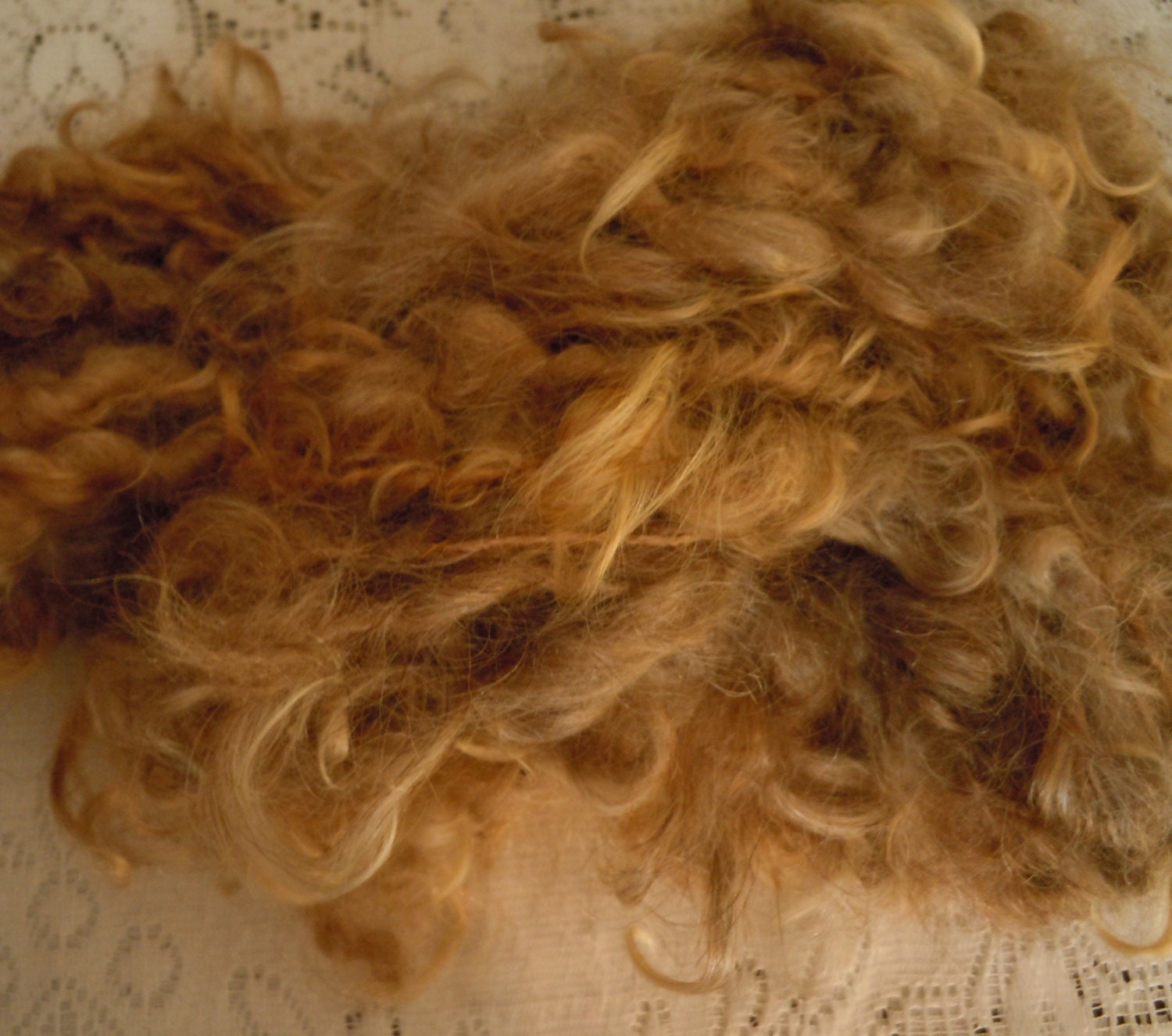 Natural Fluff, Mohair Locks Core Spun On Cotton Yarn
