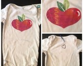 Heart Apple - 100% cotton  onesie, 24m