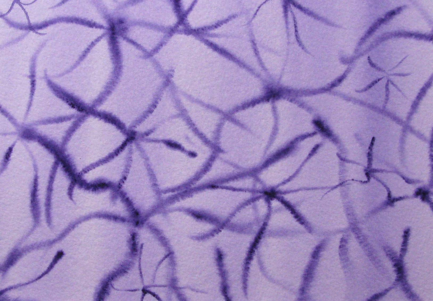 Purple Neuron Field - original watercolor painting of brain cells