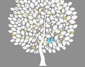 Wedding Guestbook Alternative Print--  To Be Personalized With Guest's Signatures - 17x22 - 160 Signature Wedding Guest Book tree