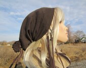 Musician Style Hat Wool Slouchy,  Brown Beanie Tam A861