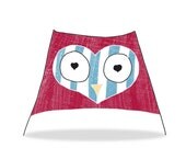 owl nursery art-postcard with envelope-nautical love owl-print from original illustration