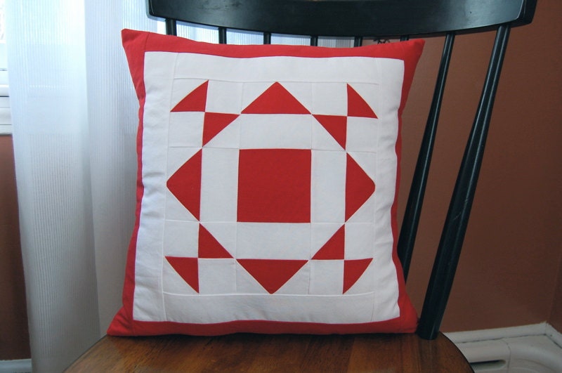 SUMMER SALE, Red Work Pillow, Decorative Accent Pillow, Traditional