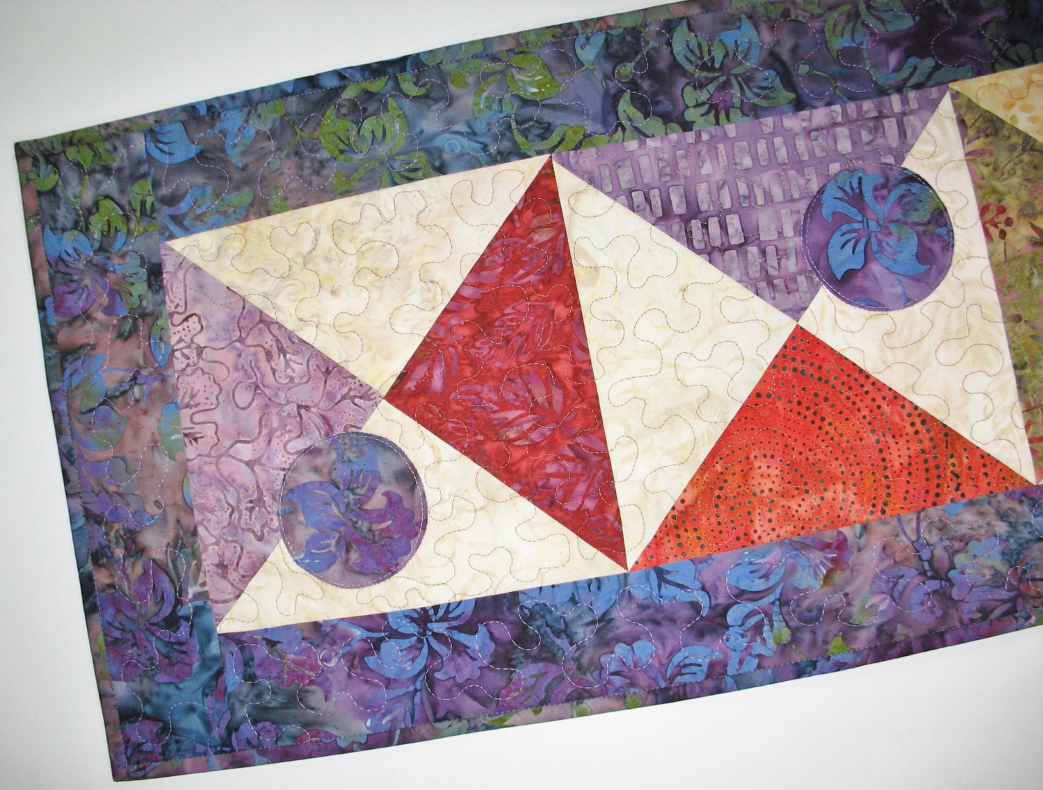 Batik Table Runner Geo-metrics