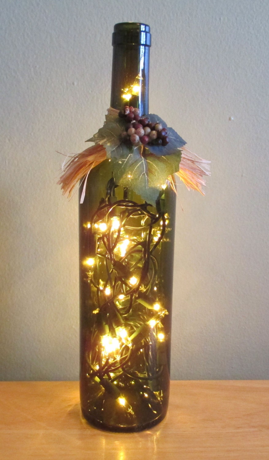Lighted Wine Bottle Recycled bottle