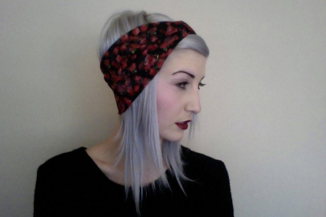 FLORAL printed LACE  stretchy LACE turban headband