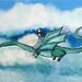 Dragon Wall Art, Fairy Tale Princess Nursery Illustration, Original Painting