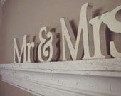 Mr. and Mrs. Wedding Decor - Wooden Letters - Standing