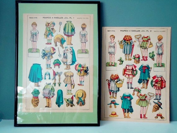 Antique Uncut French Paper Doll - French Paper Dolls - Vintage Paper Dolls