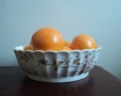 victorian antique porcelain flowers floral straight sided fruit bowl circa late 1800s
