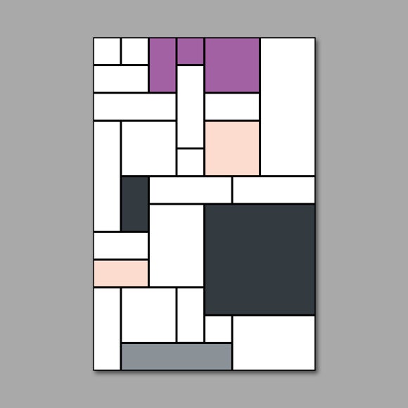 De Stijl Minimalist Futurama Print // Leela Inspired Character Portrait // 12x18 Digital Art Print