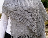 Knit Wrap Pattern:  Diamond Sampler Wrap Knitting Pattern