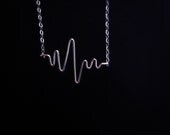 EKG, Life line, Heart Beat necklace- sterling silver