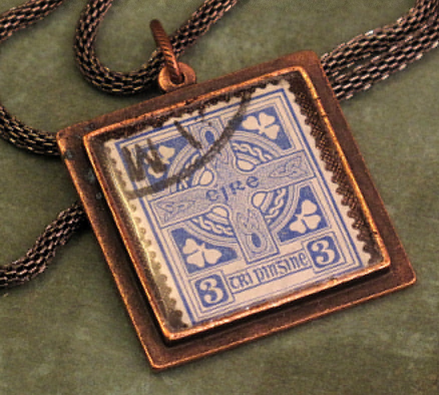 Warm Copper Celtic Cross Stamp Necklace