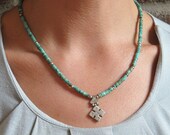 Statement Necklace - Natural Turquoise and Thai Silver - Ethiopian Goddess
