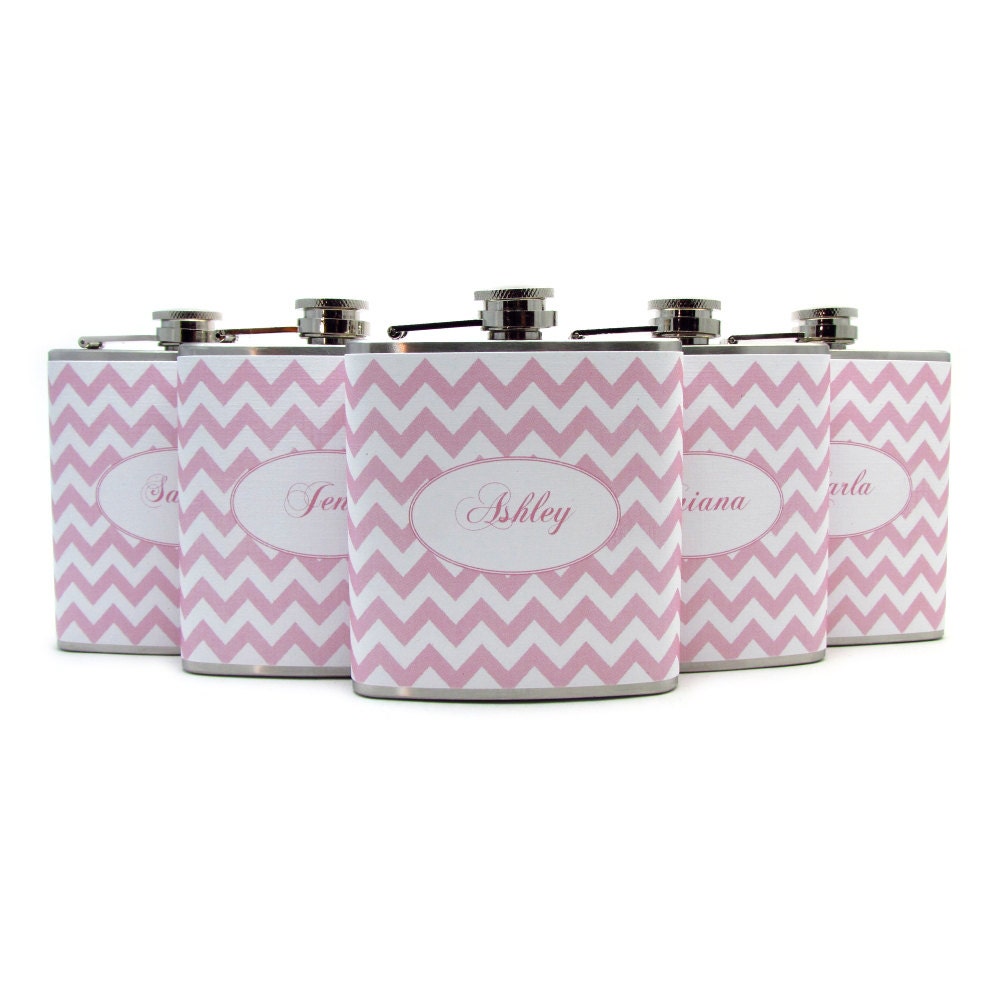 Bridesmaids' Gifts Set of 5 Flasks 6oz or 8oz Sizes