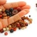 Czech Wood Bead Mix - naturals, brown, tan, black  - 100 pieces