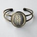 Brain Jewelry Human Anatomy Medical Science Zombies Antique Style Bronze Bangle Cuff Bracelet