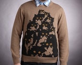 Made To Order Mens Cotton Kitty Sweater. XL