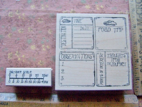 Rubber Stamp travel road trip vacation for journaling notebooks scrapbook albums and card making